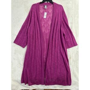 NWT Catherines Knit Open Sweater Duster 3X Beach Easter Spring